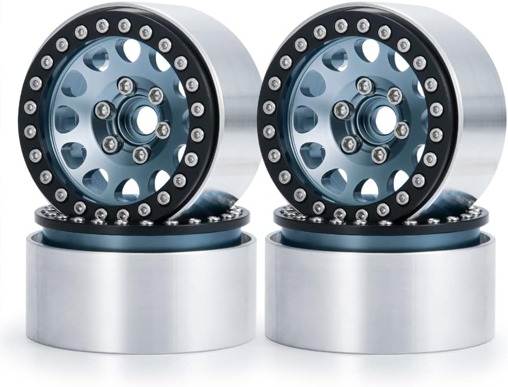 RCLIONS 4PCS Aluminum Alloy 1.9" Beadlock Wheels Rims 30mm for Axial SCX10, SCX10 II, TRX4 1/10th RC Crawler Car Upgrades Parts