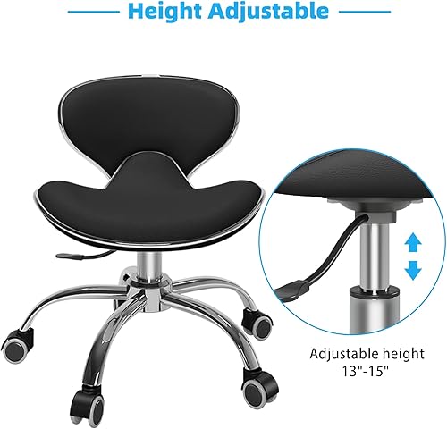 Miniatura 5 de Silla de pedicura para tecnología de uñas, altura ajustable, tipo reloj de arena ergonómico, soporte de espalda giratorio, perfecto para masajes y