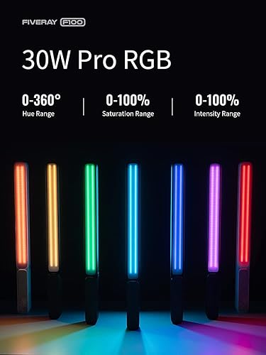 Miniatura 4 de ZHIYUN Varita de luz LED F100 RGB de 100 W con adaptador de corriente, iluminación de fotografía portátil regulable para conferencias de estudio