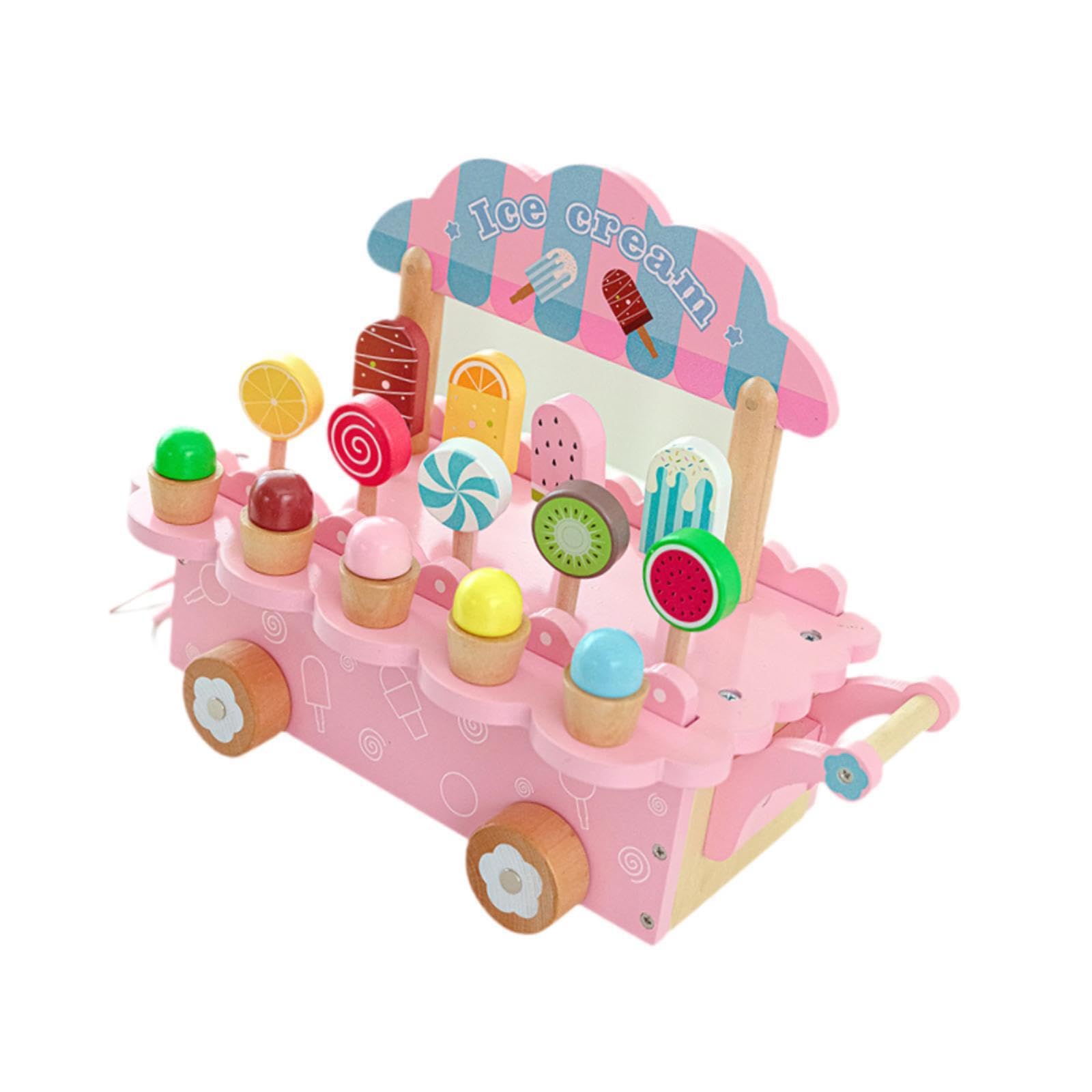 Cuisine en Bois pour Enfants, Jeu de rôle, Accessoires de Cuisine colorés, idée Cadeau pour Enfants, comptoir à Glaces, Cadeau d'anniversaire, etc. Ensemble de Jeu en