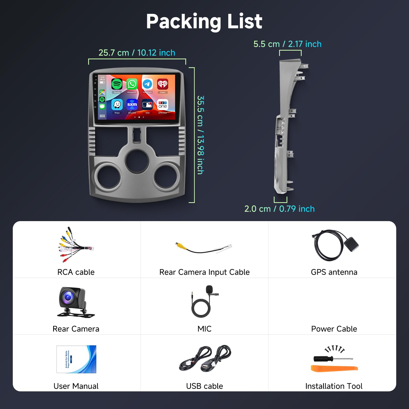 Hodozzy 6G+128G 8-Core Autoradio per Toyota Rush Daihatsu Terios 2006-2016 Android Autoradio Bluetooth GPS, 2 Din 9 Pollici Touchscreen CarPlay Android Auto Wireless, WiFi DSP Radio FM RDS Telecamera