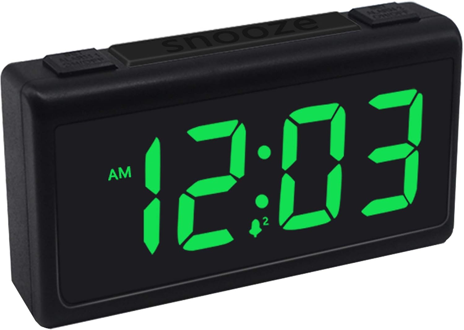 SOSECCE Alarm Clock, Alarm Clocks for Bedrooms with Dual Alarms,USB Port for Charging, Full Range of Adjustable Brightness and Volume, 12/24Hr, Snooze(Green)