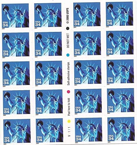 Statue of Liberty 20 x 34 Cent US Stamps Scott 3485
