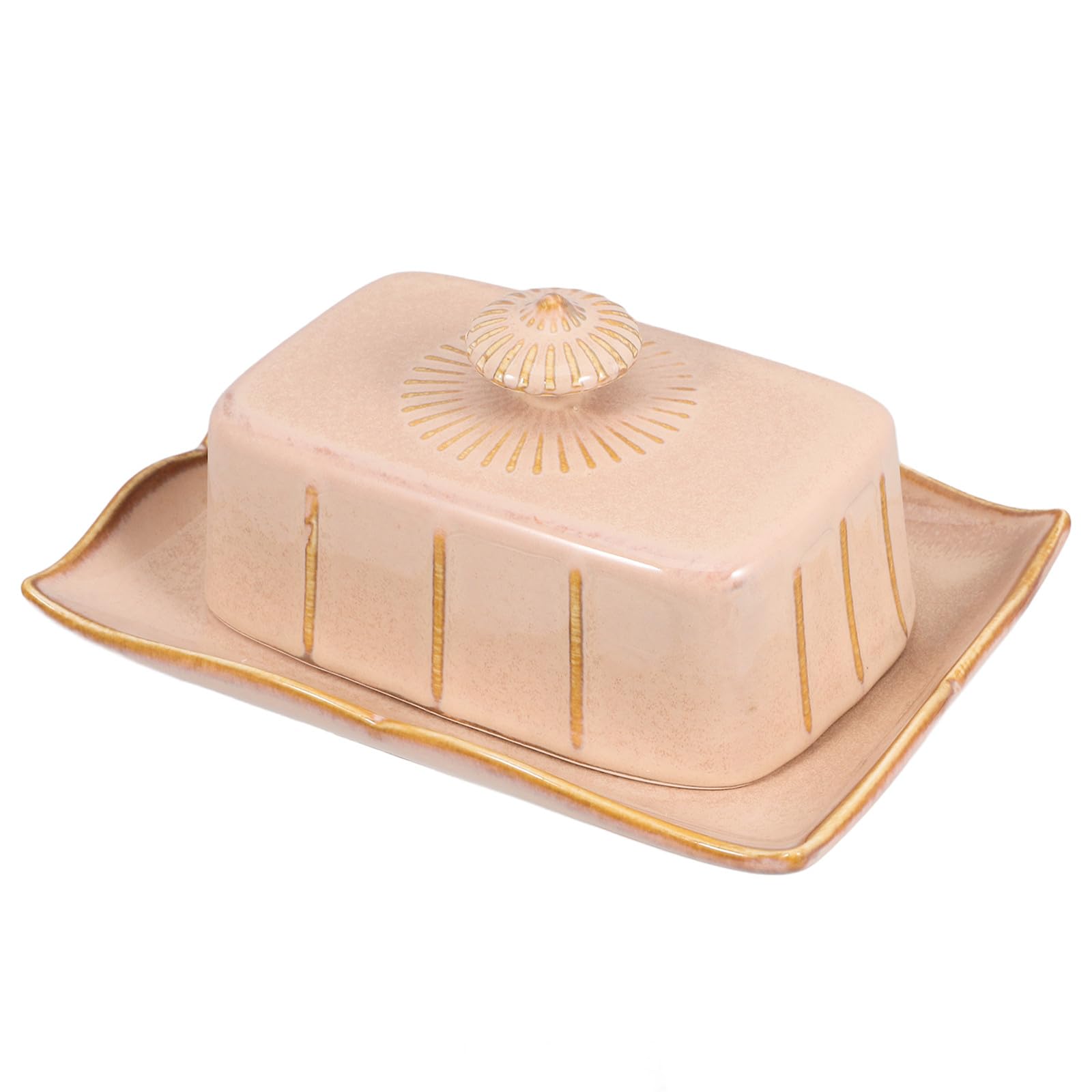jojofuny Beurrier Céramique avec Couvercle Plat de Rangement pour Beurre et Fromage Beurrier de Cuisine Domestique