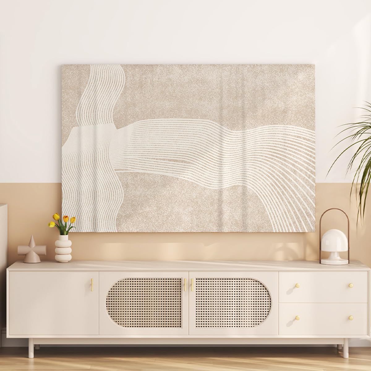 Moderne, Leichte Und Luxuriöse Tv-abdeckungen, Tv-staubschutz, Stoff, LCD-tv-Abdeckung, Tv-Display, Staubschutz, Dekorative Gemälde(Size:42/43IN(W100xH65CM),Color:B)