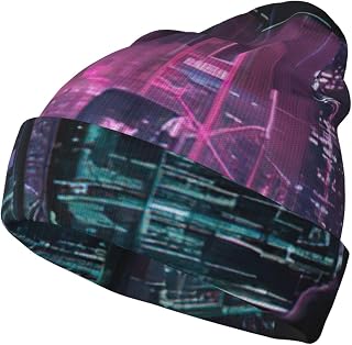 Hacker Era - Gorro de punto cálido plegable para hombre y mujer, para actividades al aire libre, informal, color negro