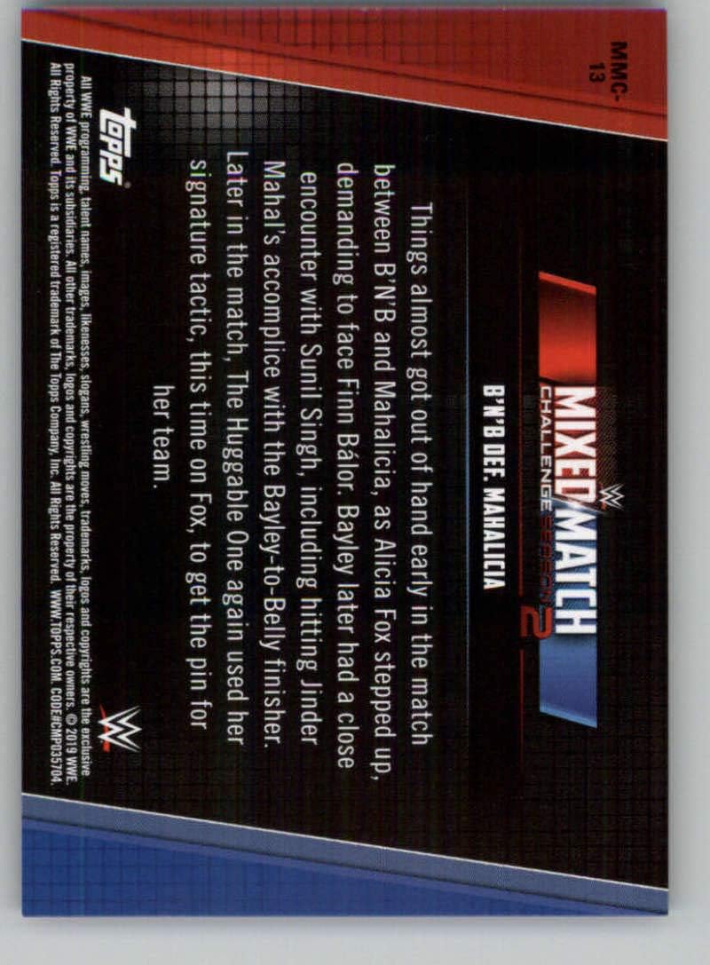 Amazon Com 19 Topps Women S Division Wwe Mixed Match Challenge Season 2 Wrestling Mmc 13 B N B Def Mahalicia Official Wwe World Wrestling Entertainment Trading Card Collectibles Fine Art