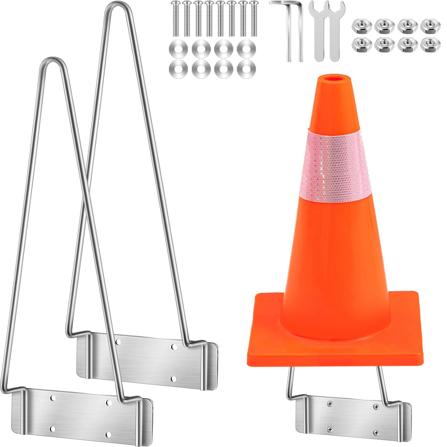 Kigley 2 Pcs Traffic Cone Holder Vertical Mount for Truck, 2 Set