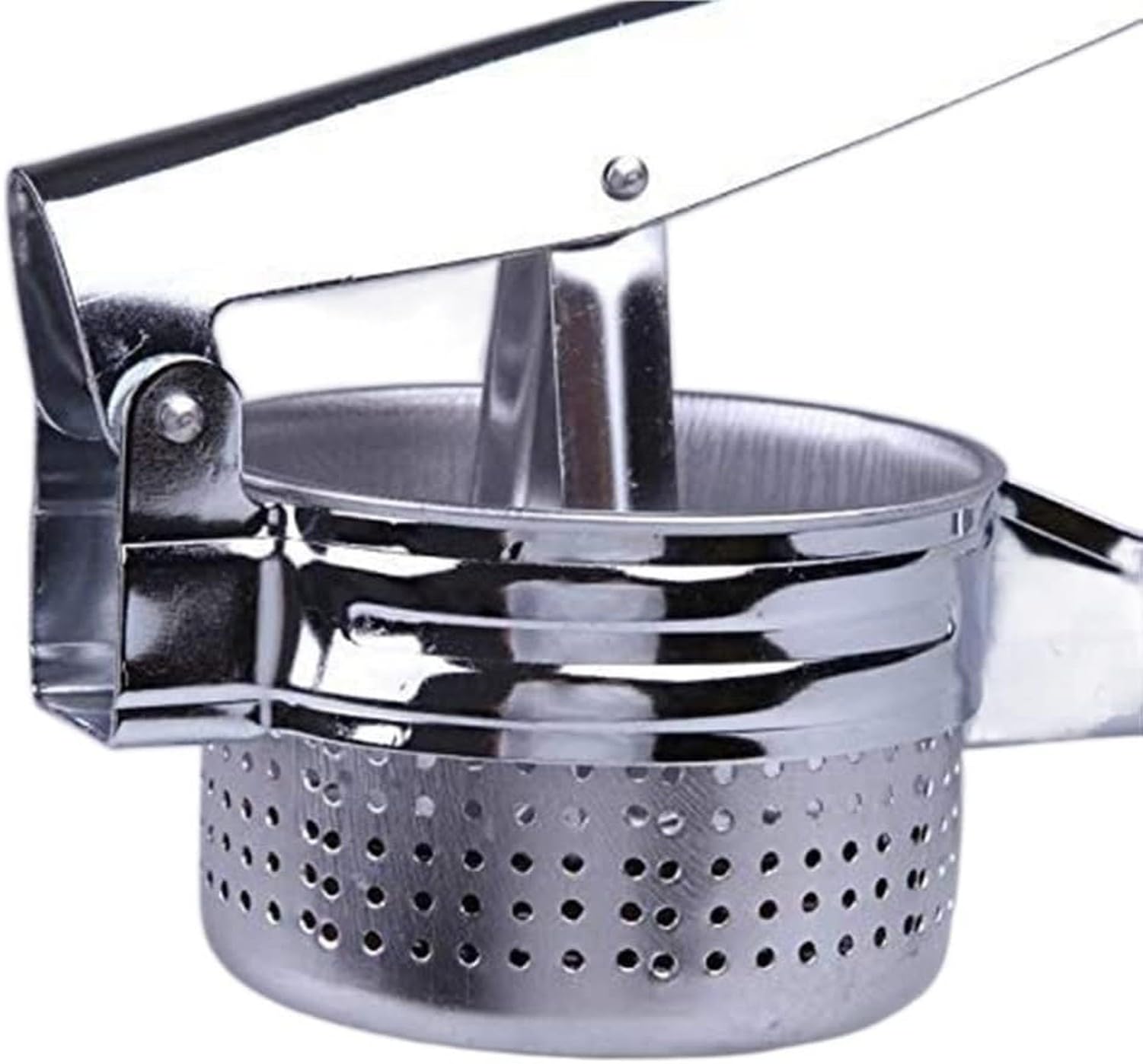 Prensa de ajos y Jengibre, machacador de Patatas Acero Inoxidable, Pica puré Fabricante sin Salpicaduras para Verduras Frutas, Plata, 26,5 * 9,8 * 9cm