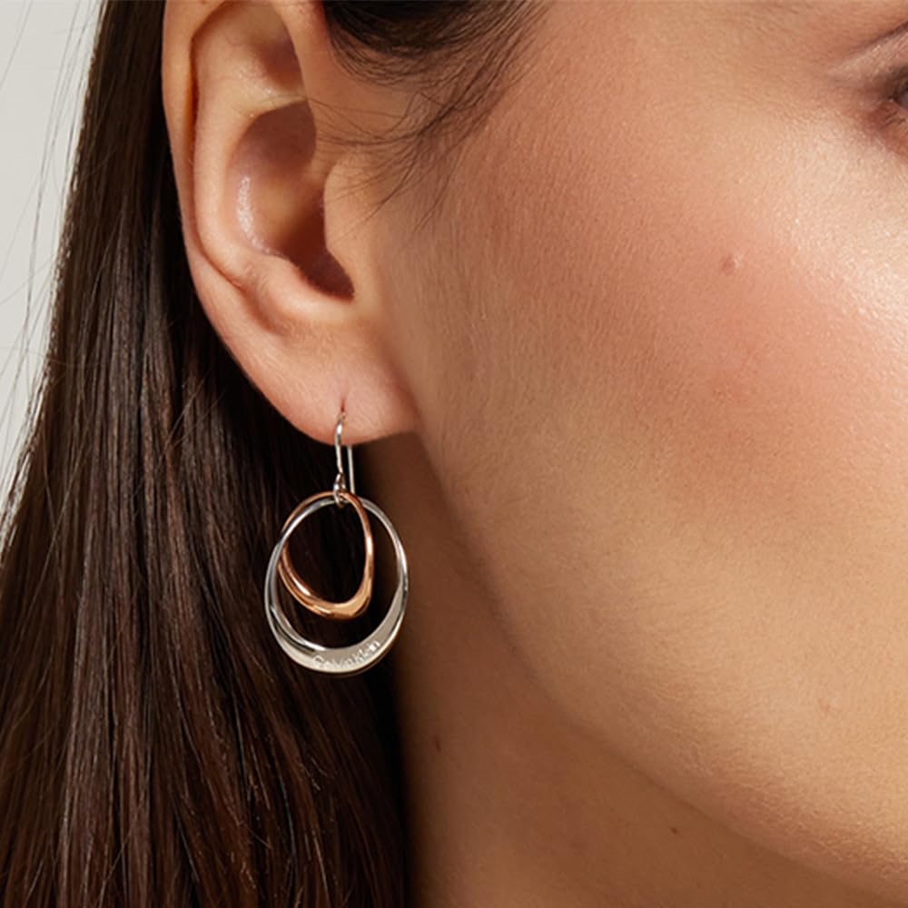 Calvin Klein Pendants d'oreilles pour Femme Collection WARPED RINGS