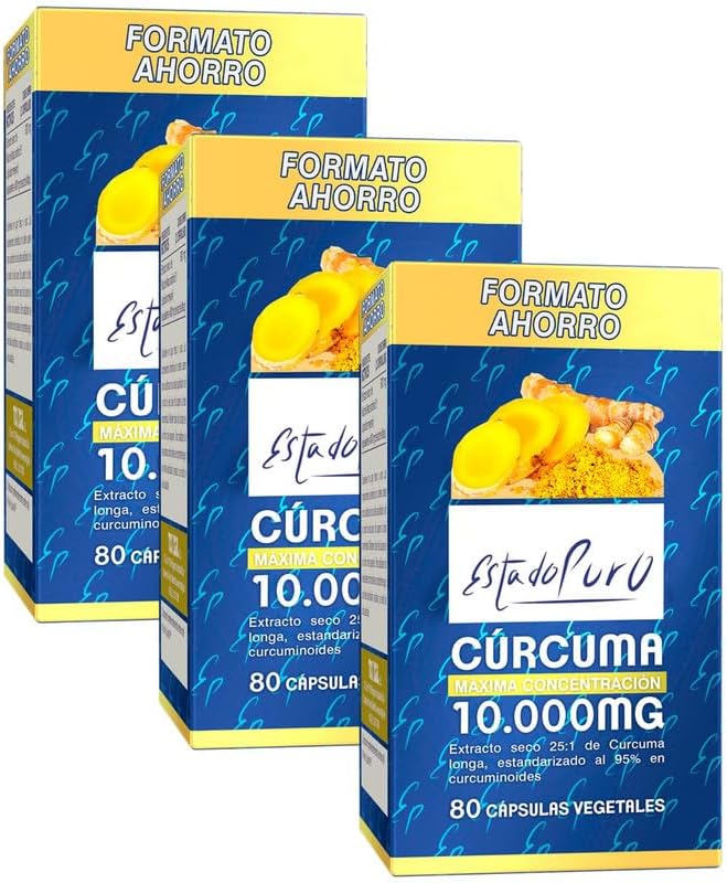 Kurkuma met zwarte peper, pure kurkuma, 10.000 mg, natuurlijke ontstekingsremmende werking, 25 x geconcentreerde drie soorten curcumine, 80 capsules Tongil Kurkuma (verpakking van 3)