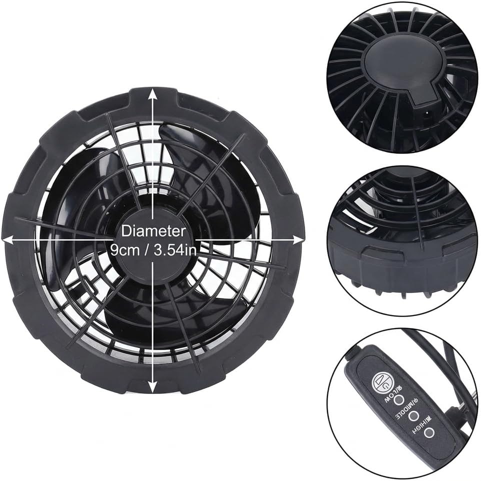 USB Cooling Jacket Fans for Work Air Conditioning Vest | 2PCS,5V 0.6A Cable,Brushless Motor Fan,fit for air conditioning clothes vest,ideal for daily workwear