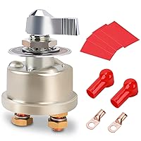 Vista 9 de Interruptor maestro de desconexión de batería 12-48V 200A y juego de cables de batería 4 AWG de 1 pie, interruptor de corte de energía de alta