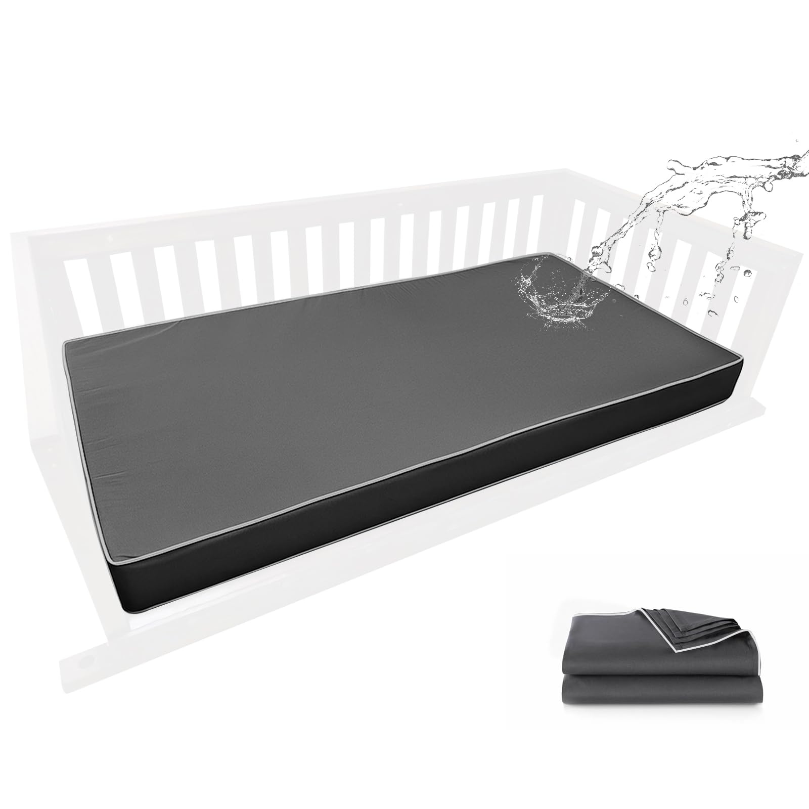 Outdoor Twin Porch Mattress Cover Waterproof,6inch Outdoor Mattress Cover Waterproof Daybed Swing,Twin Bed Patio Swing Cushion Covers-Fabric that Resists Fading,Only Covers