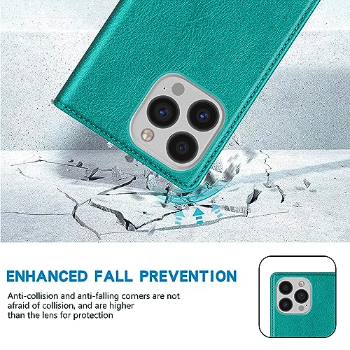 Image of ZZXX for iPhone 13 Pro Wallet Case Strong Magnetic 6.1 inch,Lake Blue