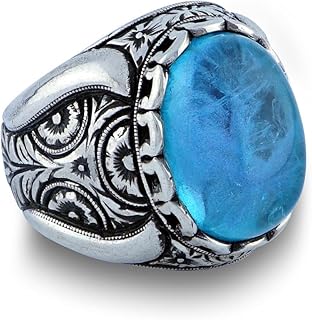 Paraiba Ring, Sterling Silver Paraiba Ring, Mens Paraiba Tourmaline Ring, Large Paraiba Stone Ring, Cabochon Blue Tourmaline Ring, Best Ring