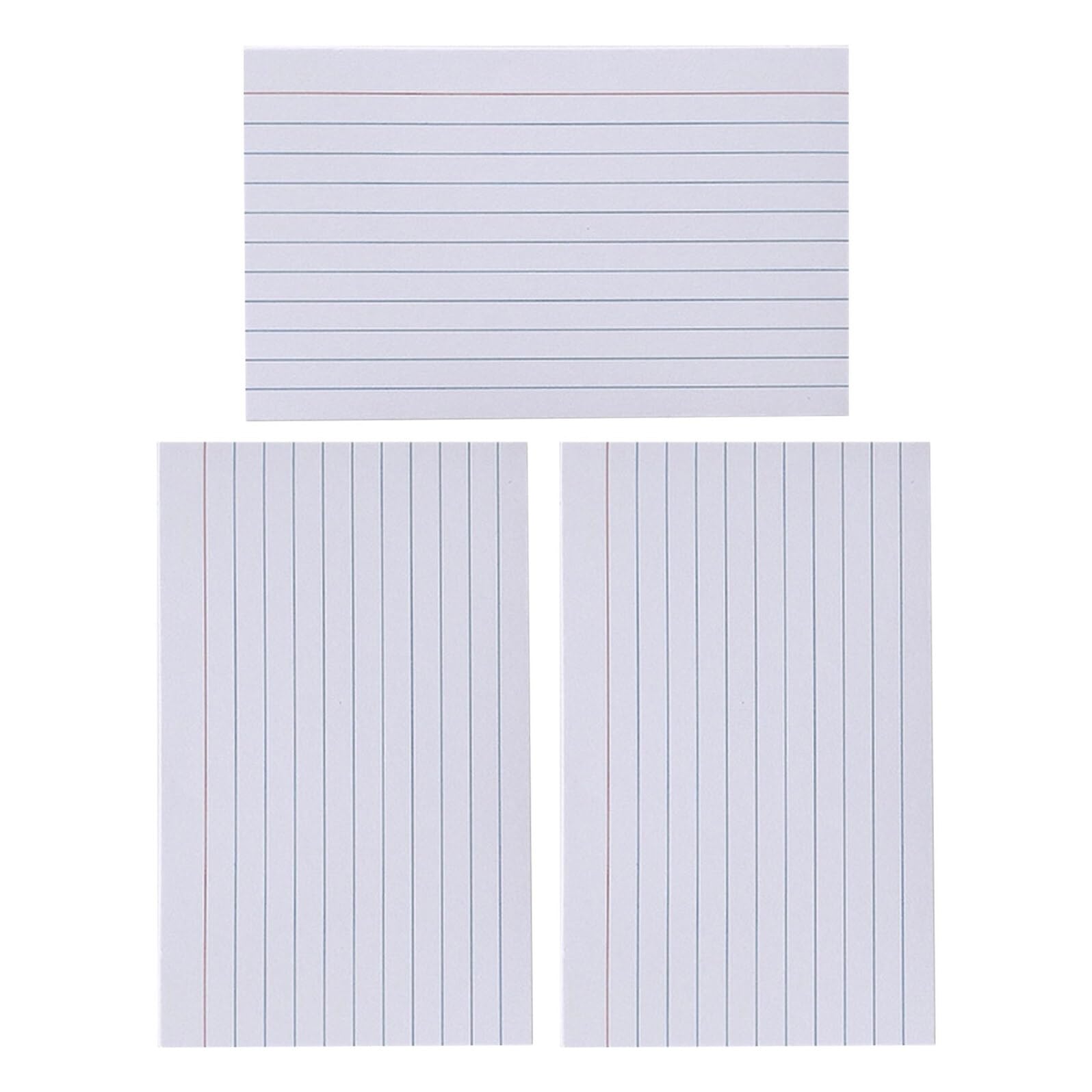 Fiches Bristol Lignées Recto-Verso 3X5 Pouces Petit Format 600 Pièces Papier Blanc Anti-Bavure pour Révision Scolaire Prise de Notes Apprentissage Bureau Maison