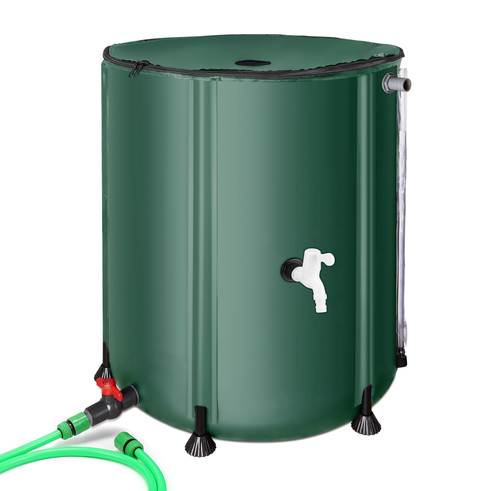 Récupérateur D’eau De Pluie Pliable 380 L – Avec Robinet Et Couvercle – Résistant Aux Intempéries – Pour Jardin – Vert