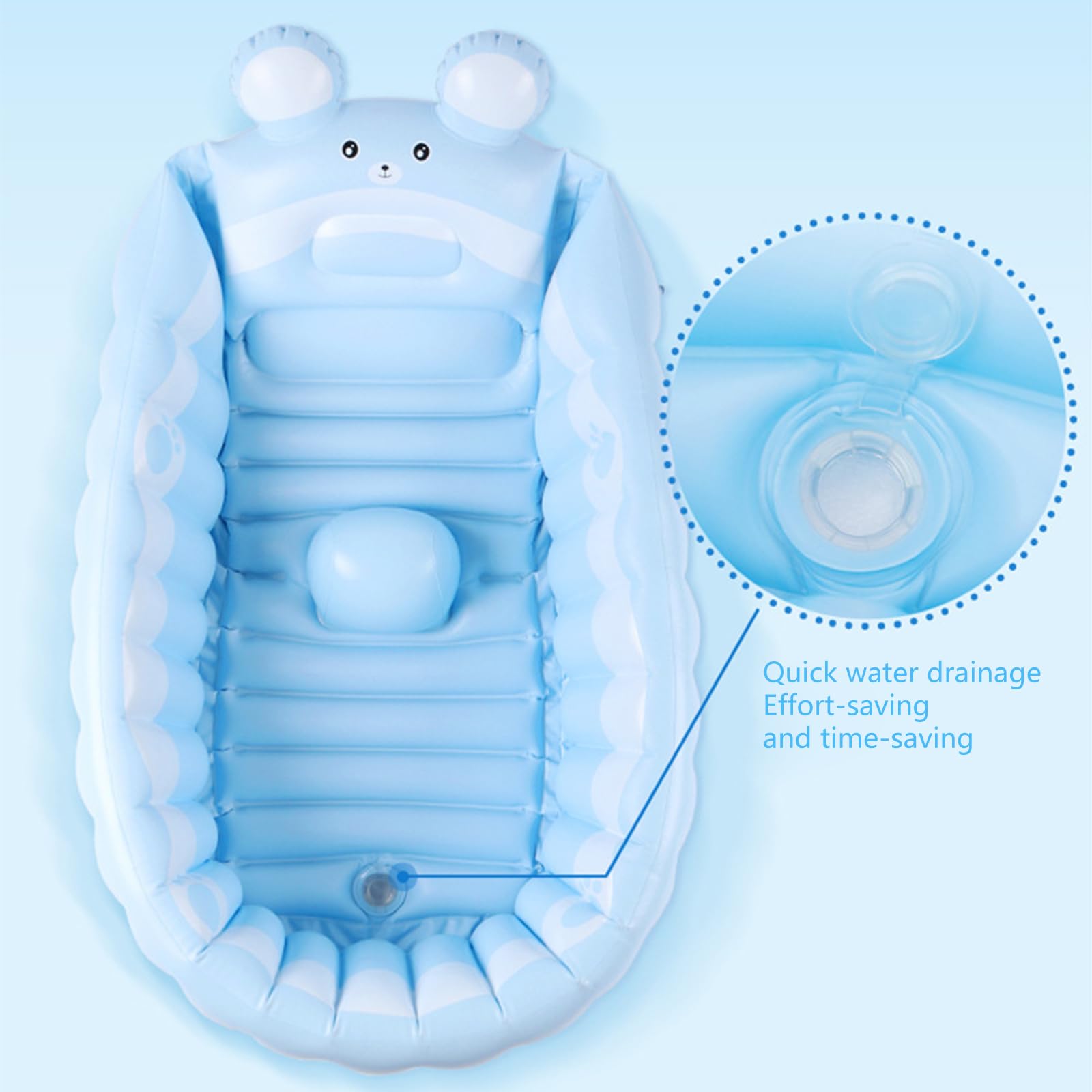 Aufblasbare Badewanne, tragbare Reise Duschbecken, Cartoon Tiermuster, Baby Badewanne, Badewanne für Babys