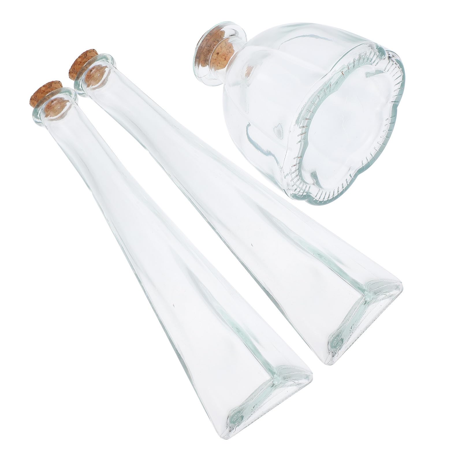 Récipients à souhaits en verre POPETPOP avec bouchon liège pour cérémonie du sable coffret 3 pcs