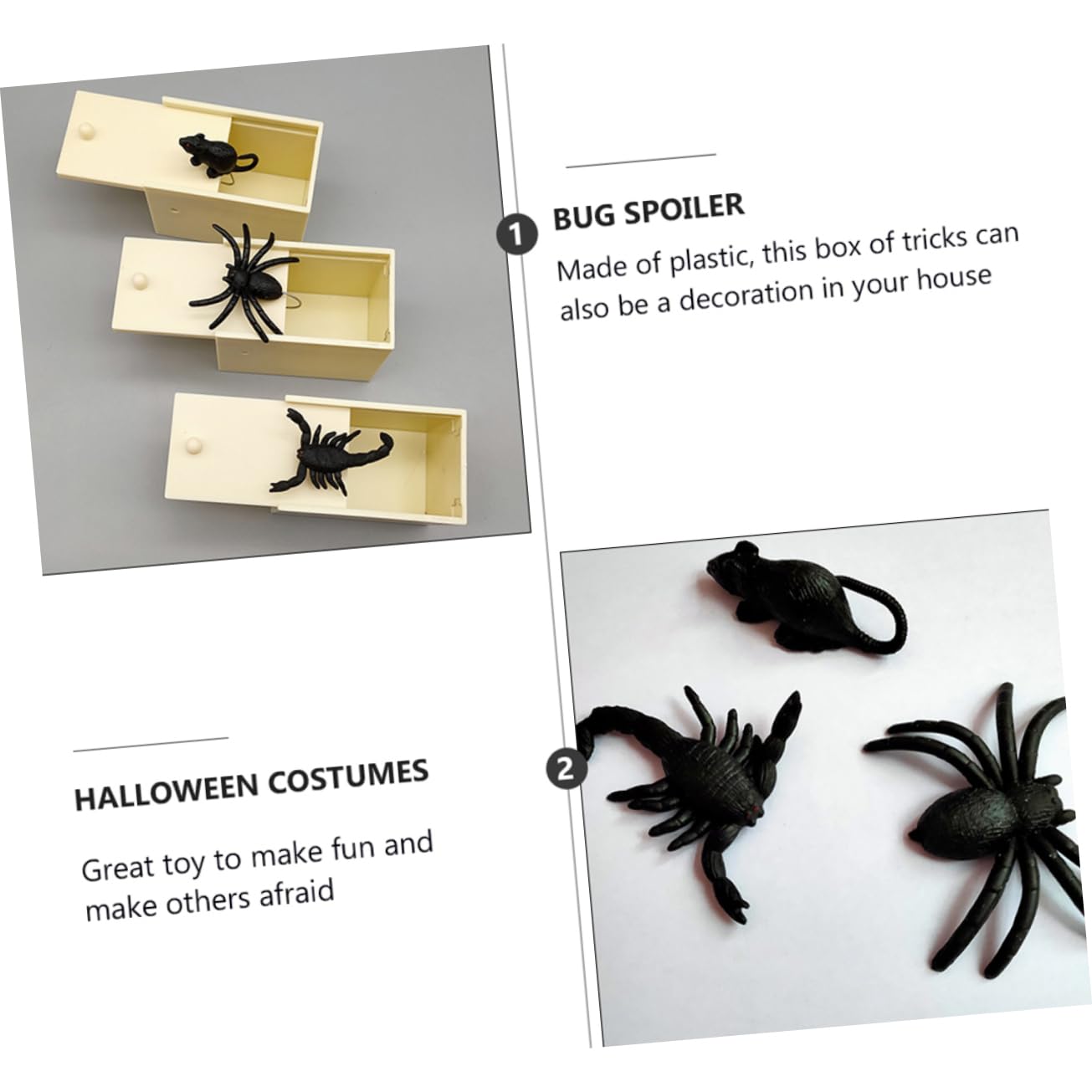 WOONEKY Spaventi per Feste di Halloween: 1 Set di 6 Giocattoli Scherzosi A Forma di Ragno Simulato per Decorazioni Spaventose