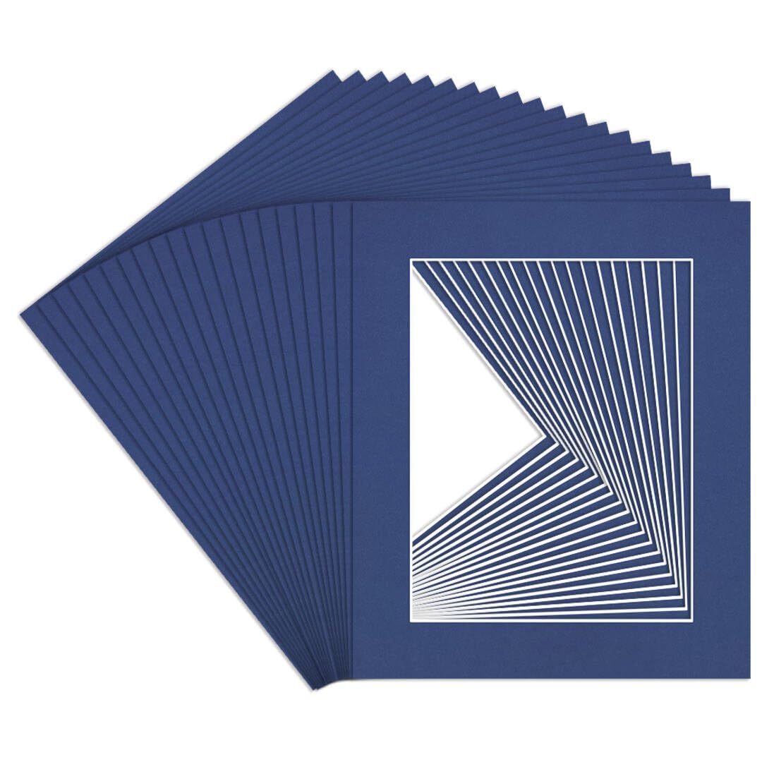 Procut Global 12x10" Blue Picture Mounts to Fit 9x7" Aperture - Precision Cut Cardboard Photo Mount - Ideal for Frames, Prints, Artwork & Certificates - Sizes & Colours Available - 20 Pack — image 1