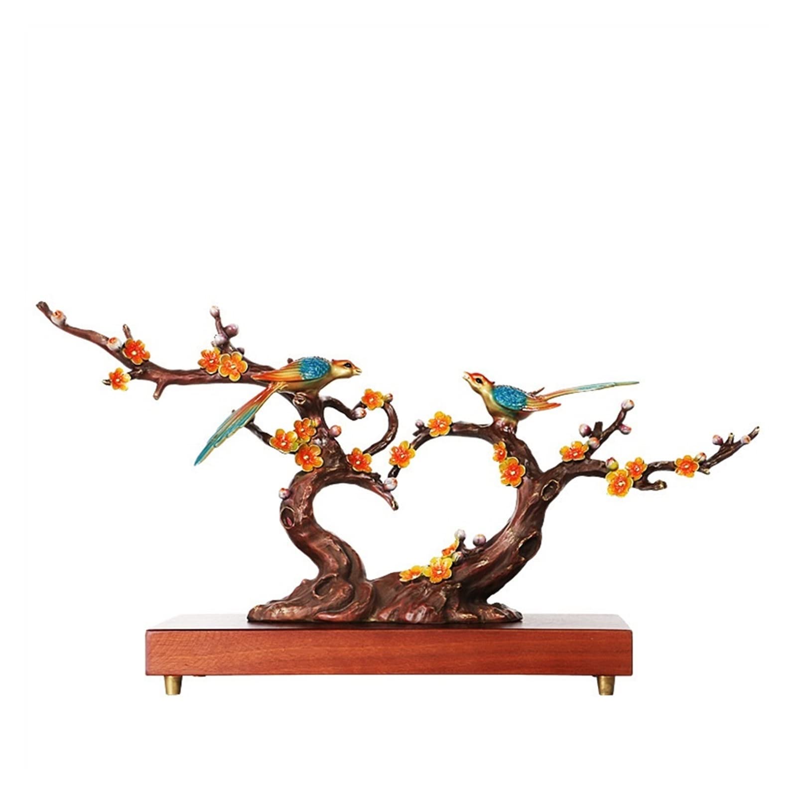 ZZlei2yu-12 Home Decor Ornament Pure Copper Entrance Ornaments Magpie Plum Blossom Double Happiness Living Room Feng Shui Ornaments Decoration Colorful Ornament(56.5 * 13.5 * 30cm)