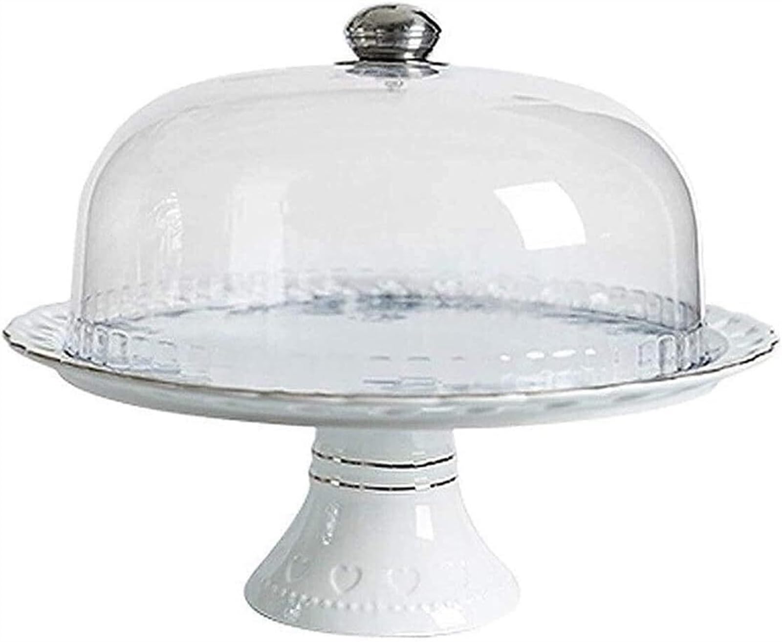 Présentoir à gâteau en céramique chinois pour dessert et fruits avec base stable