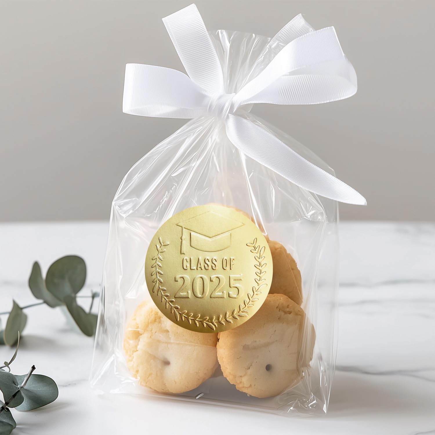 Snapklik.com : 100 X Class Of 2025 Stickers, Graduation Favor Gold Foil ...