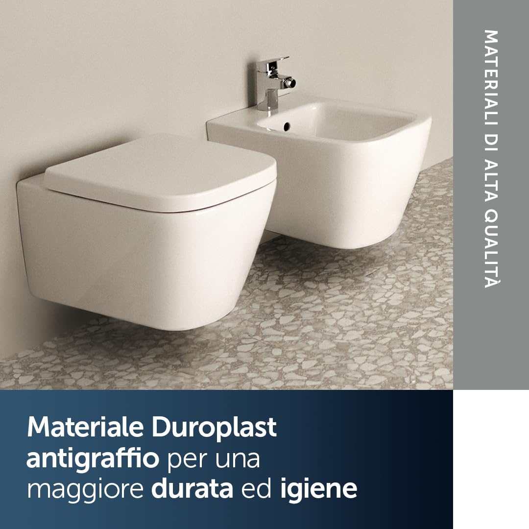 Ideal Standard T468301 Sedile WC originale Ideal Standard i.life B con chiusura ammortizzata, avvolgente, bianco