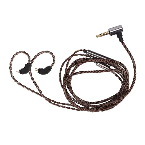 Miniatura 1 de plplaaoo Cable de repuesto para auriculares, cable de audio de repuesto, con micrófono para auriculares de 2 pines de 0.031 in con control de