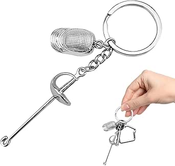Amazon.com: Fencing Keyring - Stylish Metal Key Ring with Fencing ...