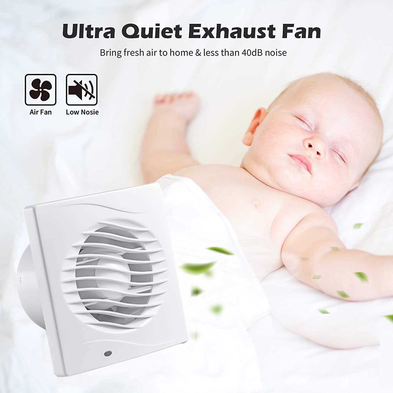 Aspiratore 150mm / 15Cm per Ufficio Bagno Soggiorno Basso consumo energetico 18W Funzionamento Silenzioso 35Db e Alta efficienza 320M3 / H