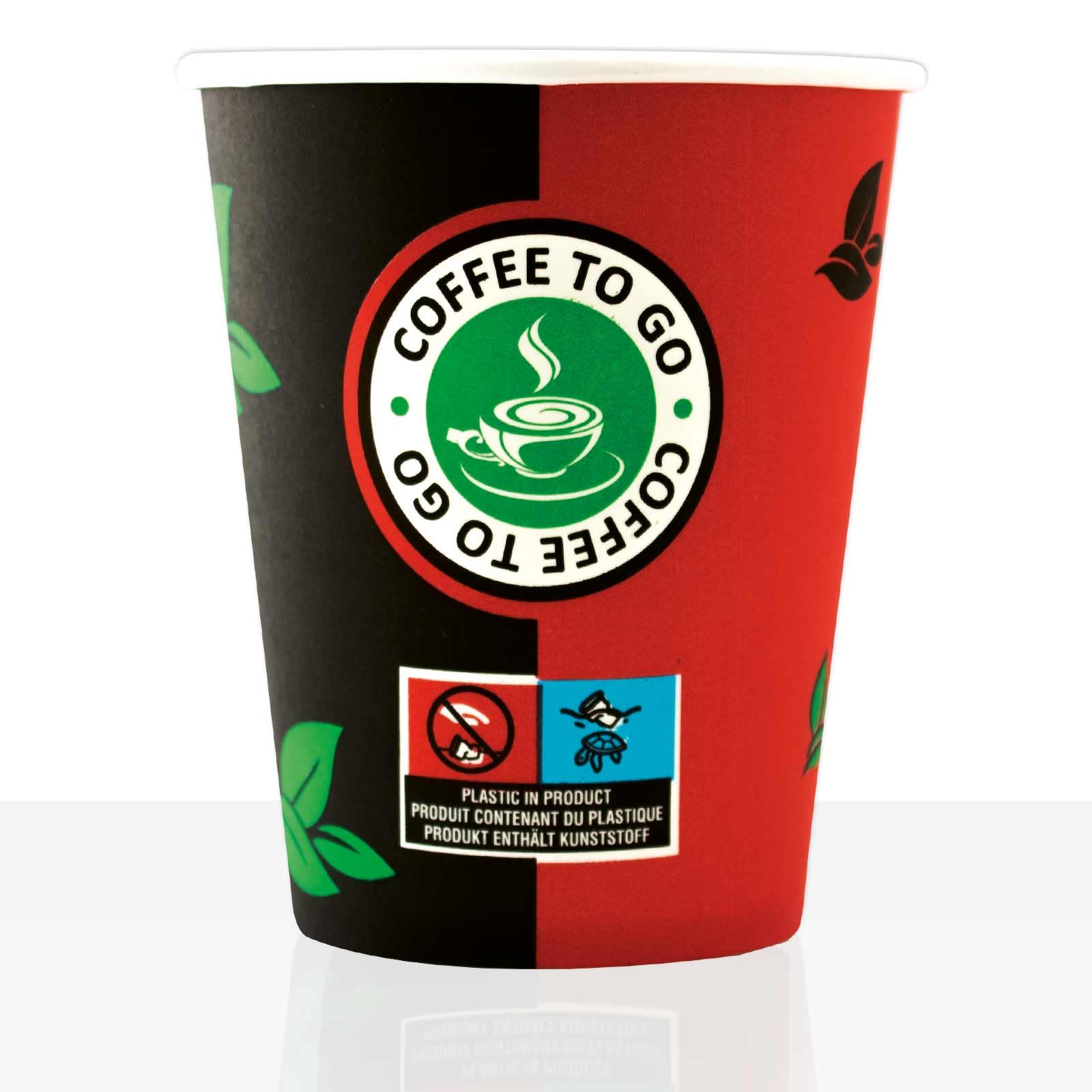 Coffee to go Becher aus Hartpapier 0,2l, 1000Stk, Pappbecher, Kaffeebecher to go