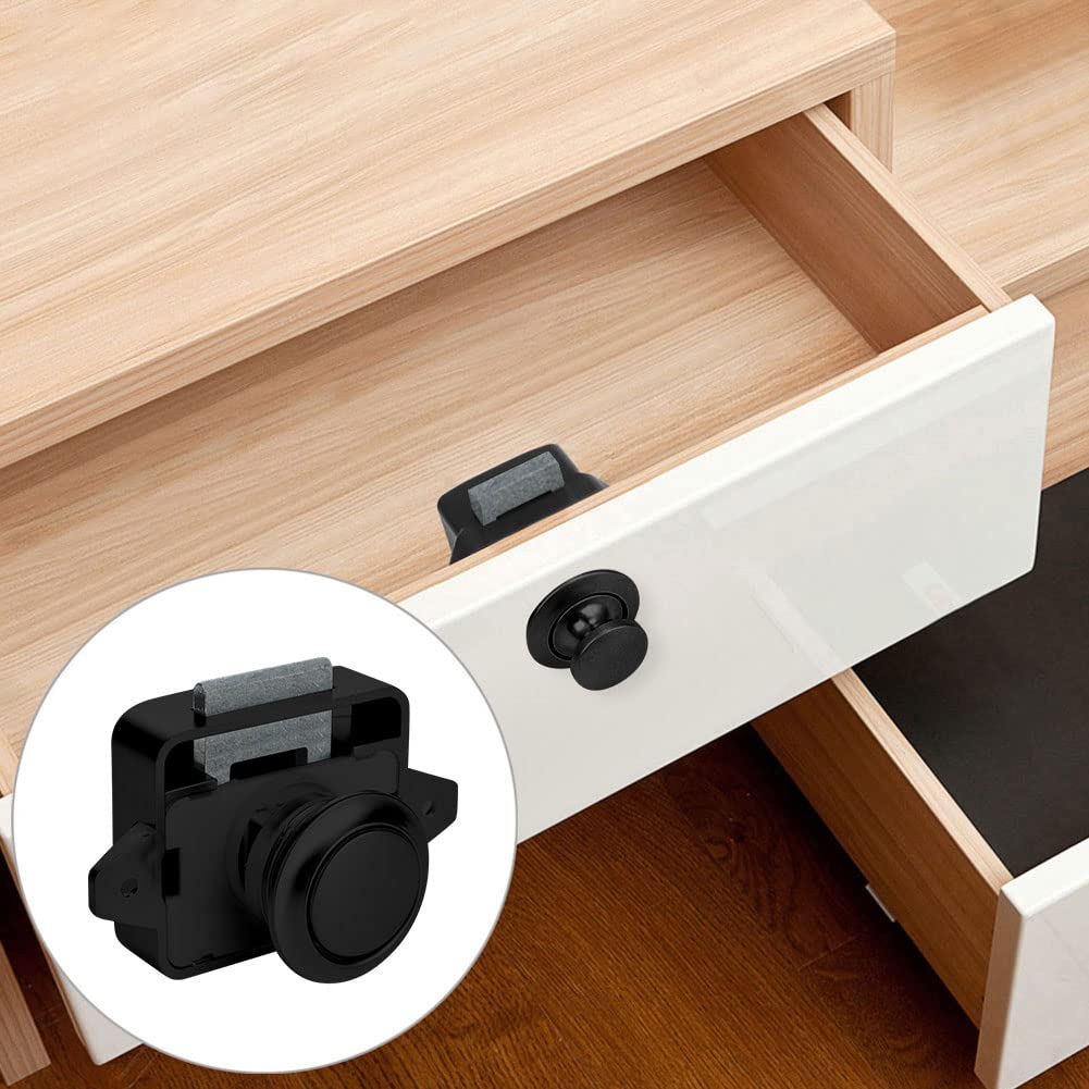 Opaltool 10pc Push Button Latch Lock, 15-18mm Latch Knob Keyless Door Lock for RV Boat Yacht Campervan Cupboard Door Cabinet - Image 2