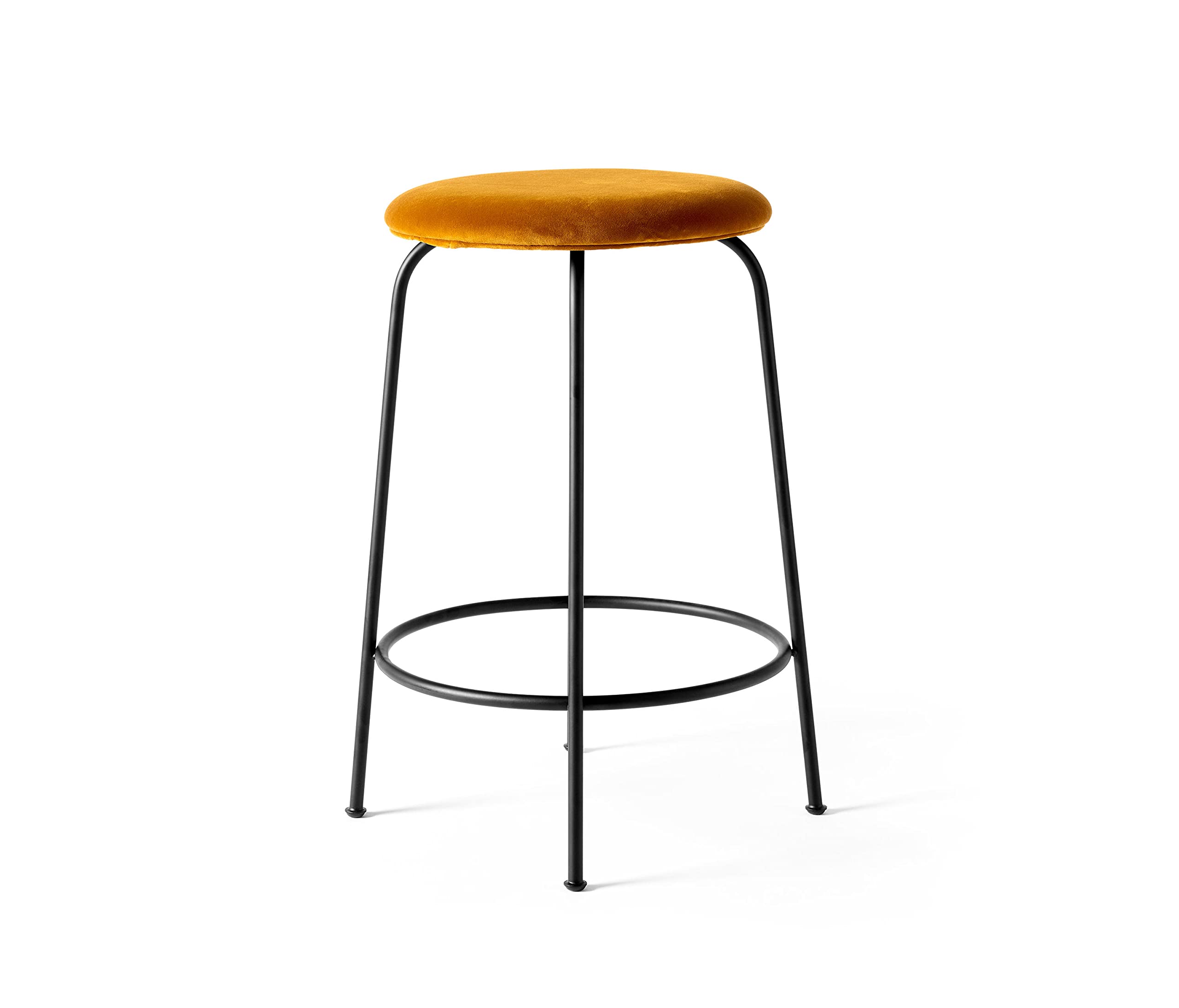 INDIAN DECOR. 38442 Breakfast Stool Modern Dressing Stool, Metal Round Stool Bedroom Living Room Shoe Changing Stool Stable Durable Stacking Stools - Black Cushion - Black Frame - Orange Cushion-image-44