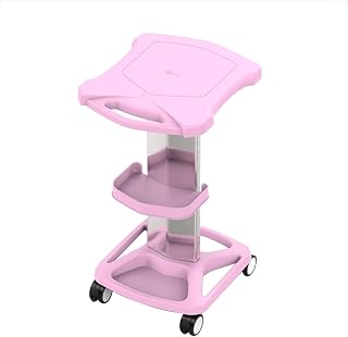 Beauty Cart,Salon Roller Trolley Cart Beauty Instrument Tray Rolling Cart with Wheel,Load Capacity 220lbs (100kg),Pink