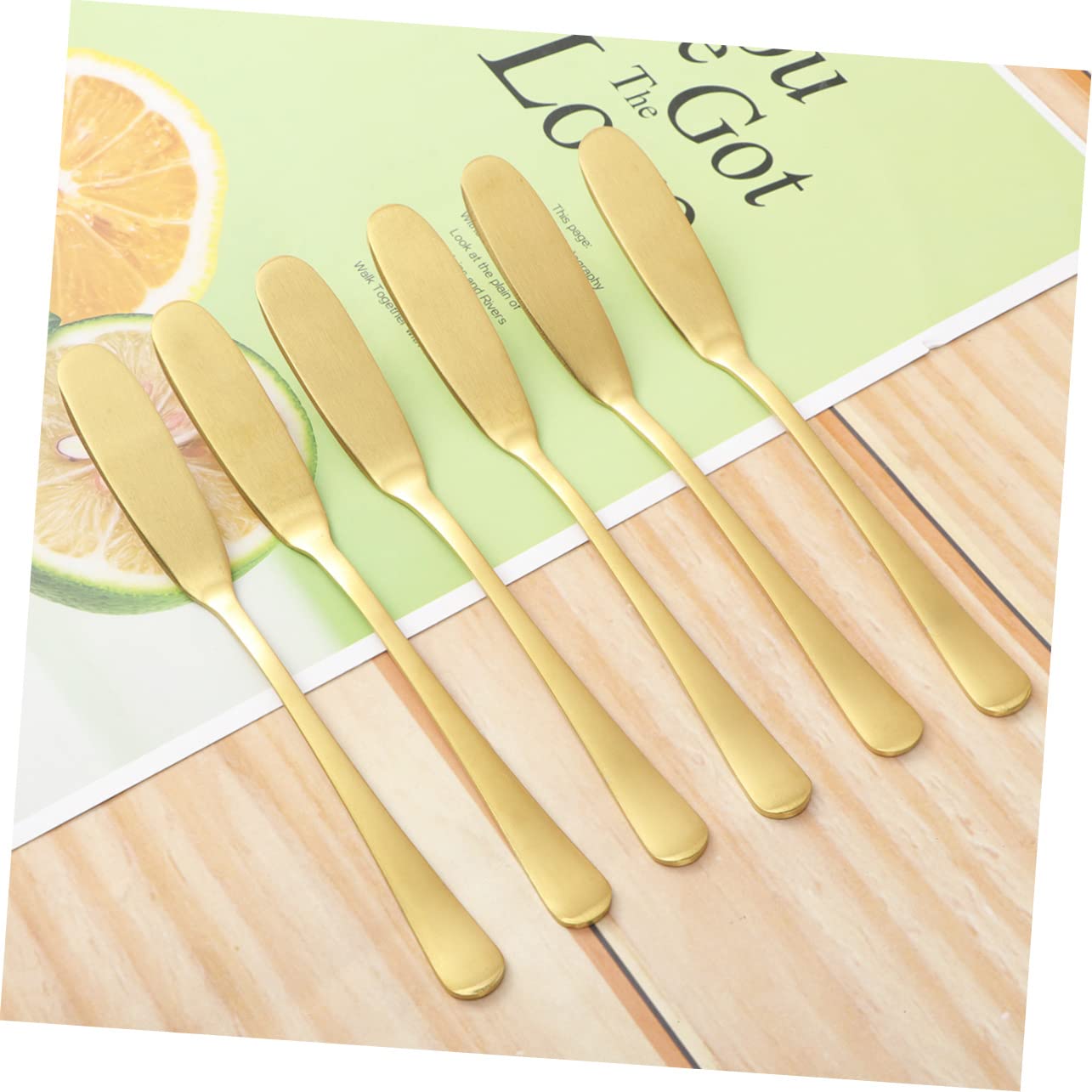 ABOOFAN 6Pcs Stainless Steel Butter Spreaders Cream Knives for Spreading Cheese Jam and Cake Baking Tools for Restaurants and Catering