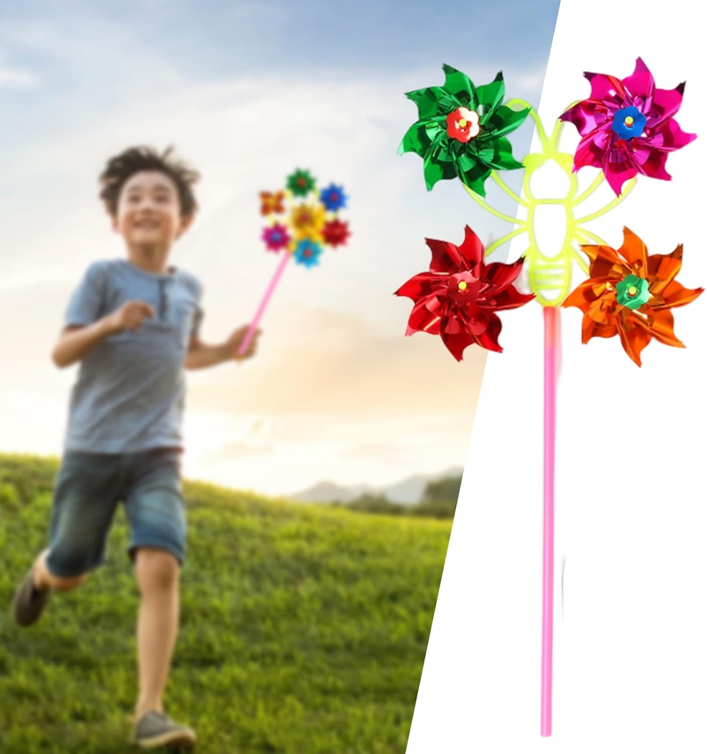 Washranp 2Pcs Pinwheels for Yard and Garden, Cute Rotary