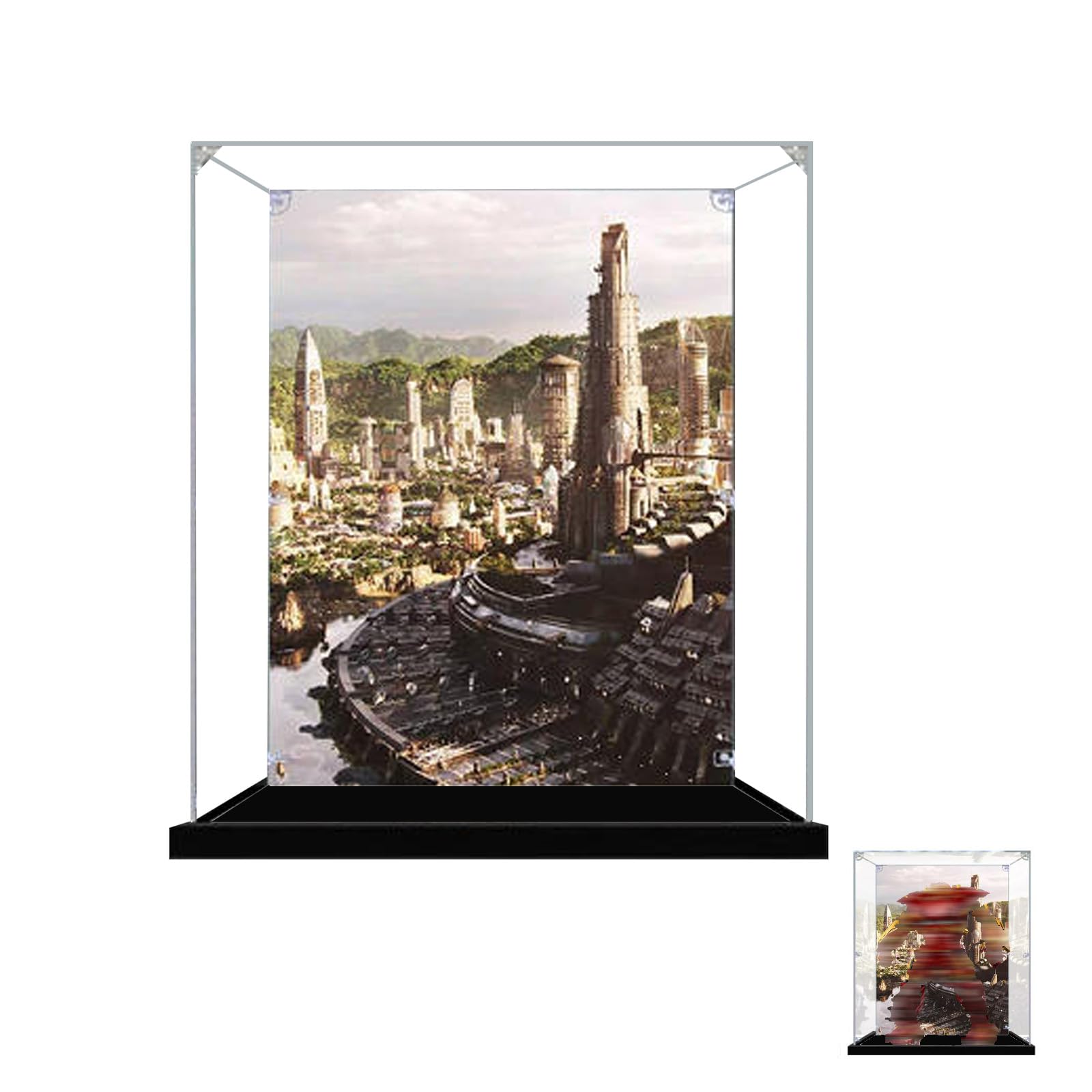 Acrylic Display Case for Lego 76210 Armoured robot Model, Dustproof Clear Storage Box, UV Protection Display Box Compatible with 76210 (Model Not Included) (Background)