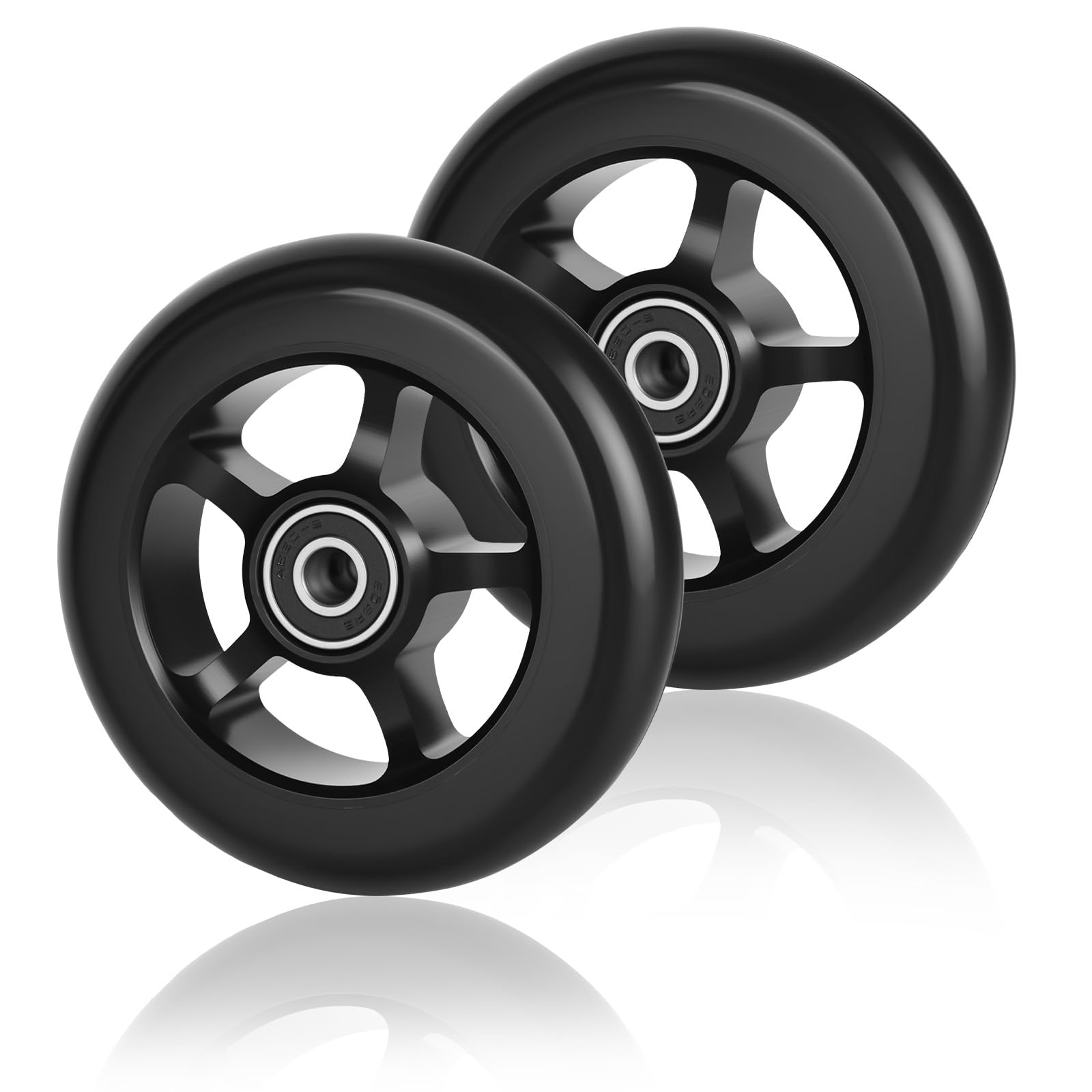 Ruedas para patinete de acrobacias de 100 mm, juego de 2 ruedas de repuesto para patinete de acrobacias con rodamientos ABEC/dureza 88A/neumáticos para patinetes de acrobacias para la mayoría de las