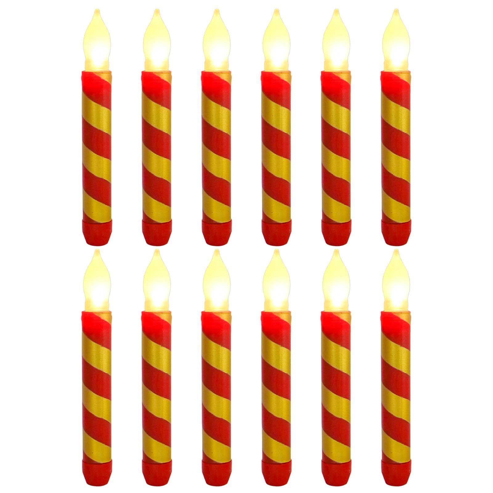 Genérico Luz de vela LED,Velas LED de Navidad | Luces de candelabro navideñas con pilas | 12x Luces de candelabros navideños, Velas navideñas sin llama, Candelabros para Navidad