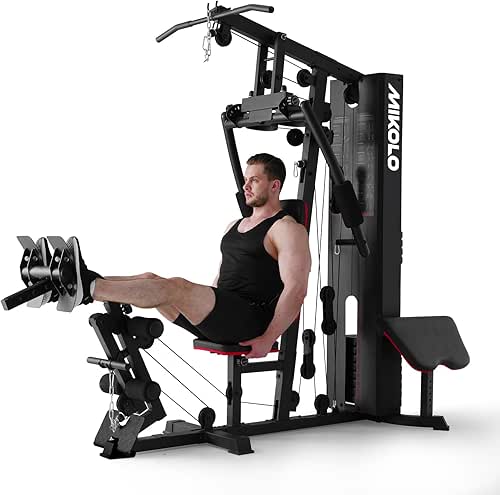 Mikolo Home Gym, Workout Station with 150LBS Weight Stack, Multifunctional