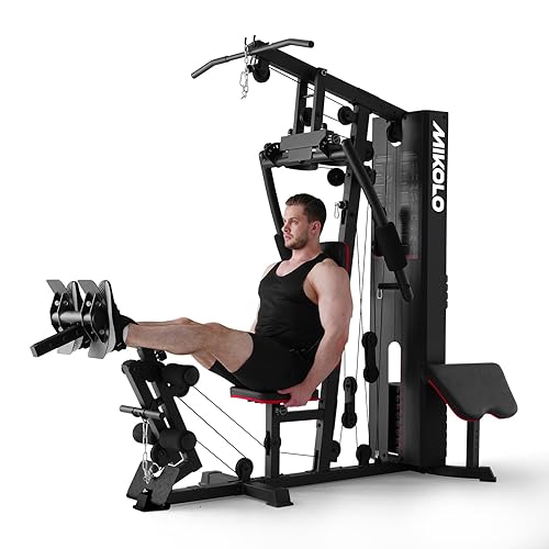 Mikolo Home Gym, Workout Station with 150LBS Weight Stack, Multifunctional