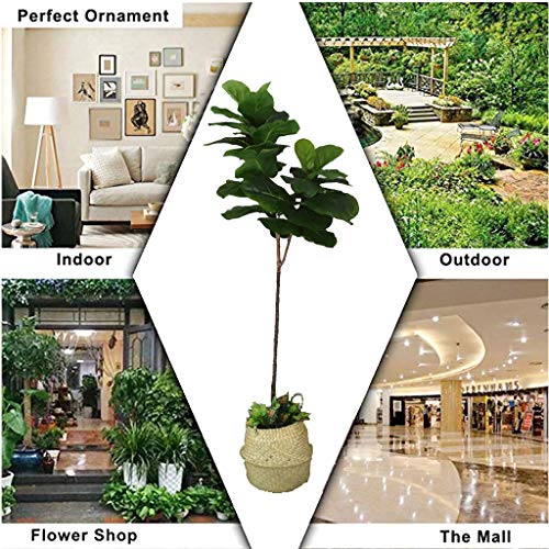 Minimalist Artificial Plants Floor Window Small Fresh Artificial Single Dry Fiddle Leaf, 120cm 930 (Color : White)