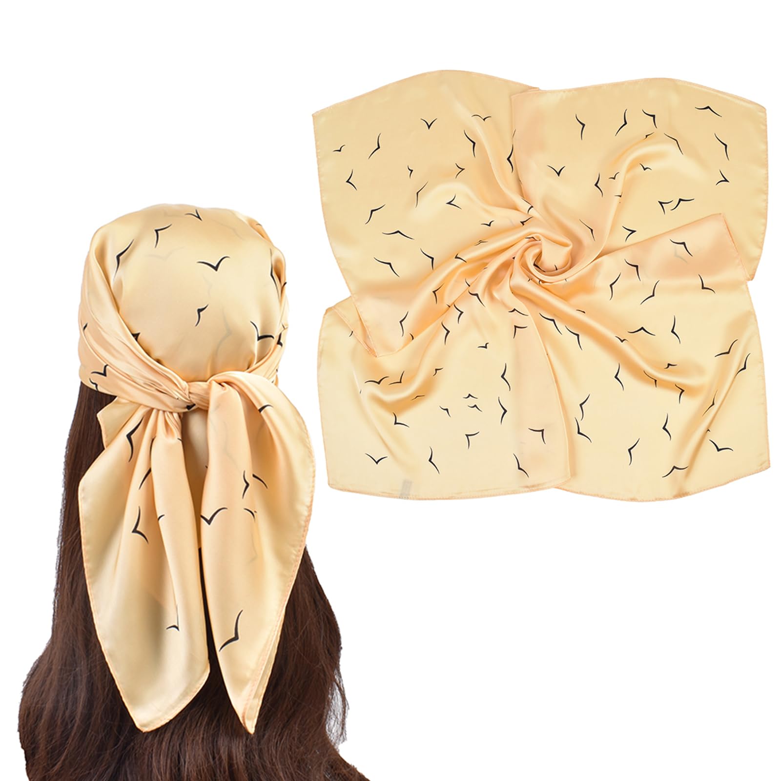EIysee 27 5 Inches Silk Head Scarf for Women Satin Hair Scarf Silk Wrap Neck Square Scarves Feeling