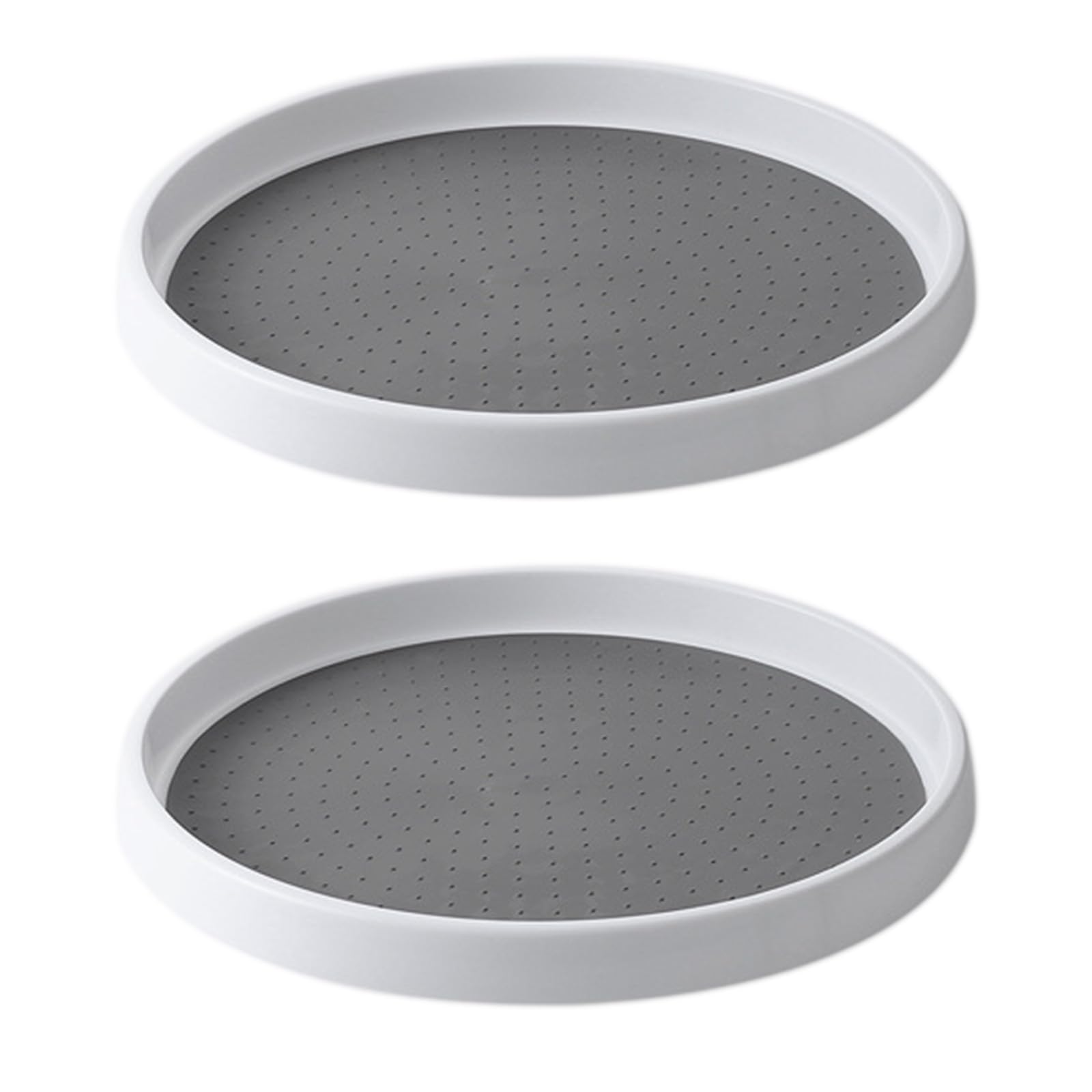 2 Pcs Lazy Susan Cupboard Organiser, 25cm 9.8" Lazy Susan Turntable Rotating Spice Rack Condiment Holders for Kitchen Cupboard Cabinet Fridge