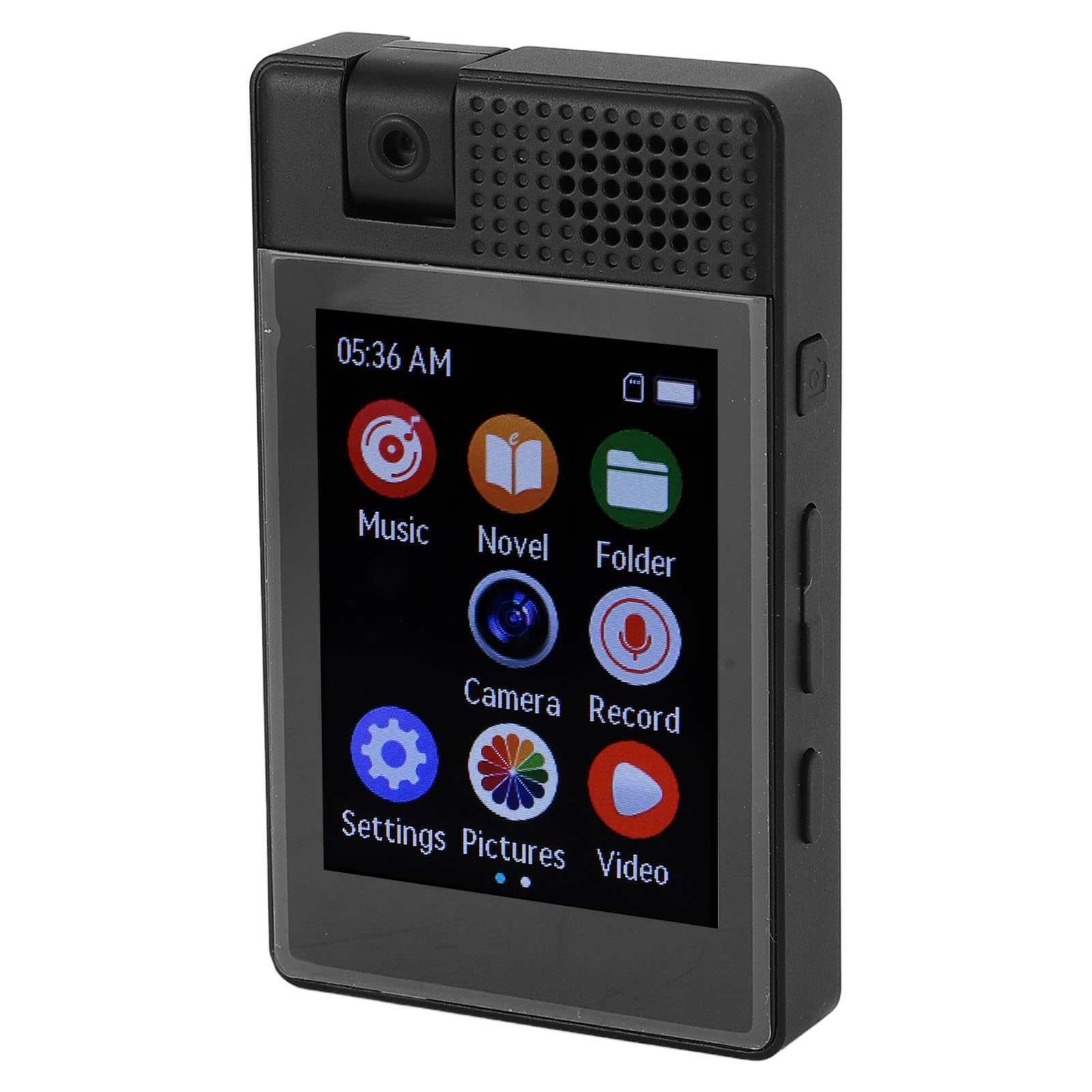 FILFEEL Cyfrowy Odtwarzacz MP4 5.3 z Dyktafonem Kamera Bateria 800 MAh Wbudowany Ekran 2,5 Cala 32 GB Wysoka rozdzielczość
