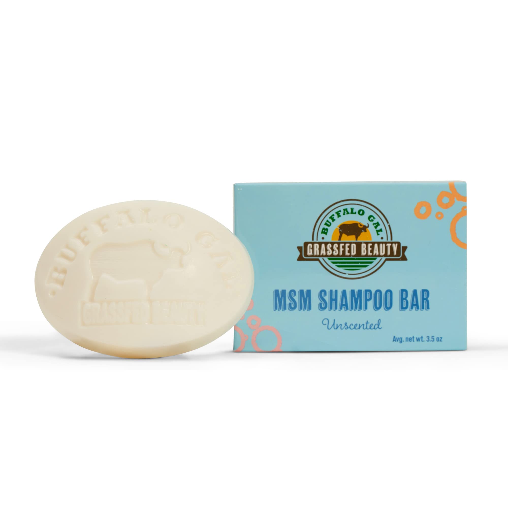Grassfed Beauty MSM Shampoo Bar (Unscented)[Amazon-developed Certification] Compact by Design