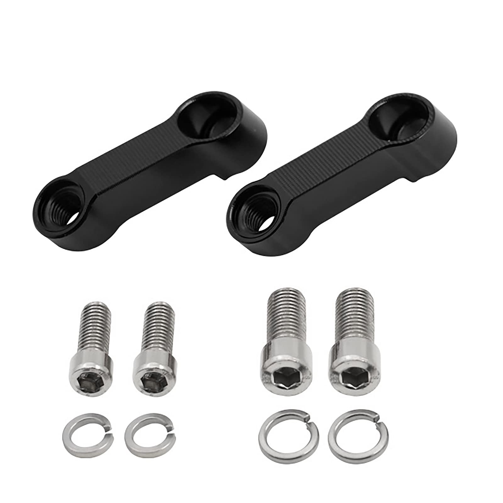 Larcele Prolongation de rétroviseur pour moto, Support de rétroviseur de moto de 10 mm 8 mm pour rétroviseur de moto, Support pour augmentation du rétroviseur MT/YSZ-01 MULTIDIRECTIONNEL (Noir)